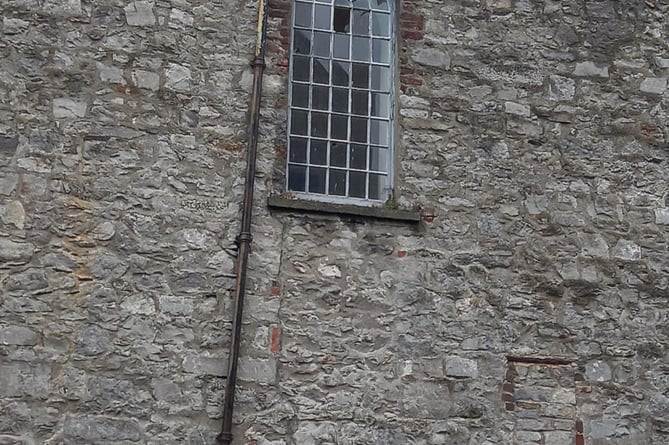 Damage to a rear window of No.1 Market Square 