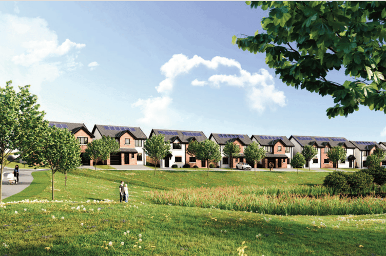 Computer generated image of the estate proposed for land east of Braddan Road