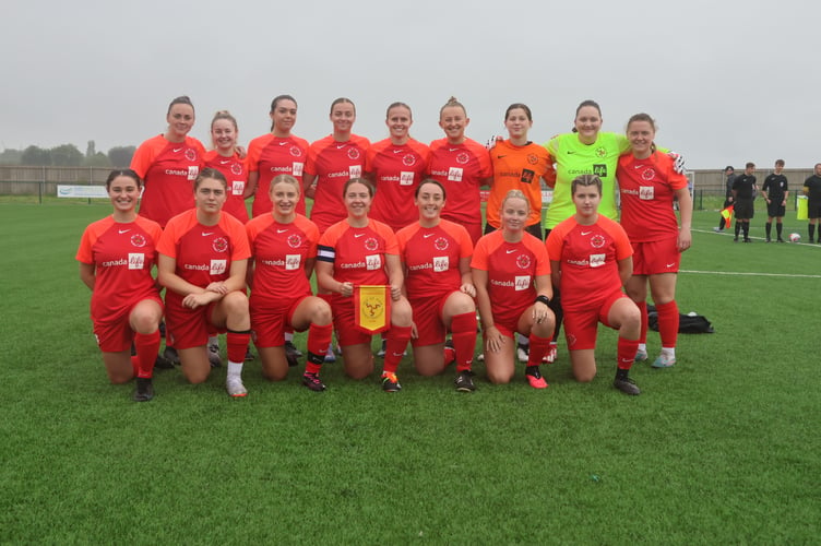 The Isle of Man national women's football team that defeated Lionesses’ Supporters’ Club 4-0 at Burscough FC on Sunday (Photo: Paul Hatton)