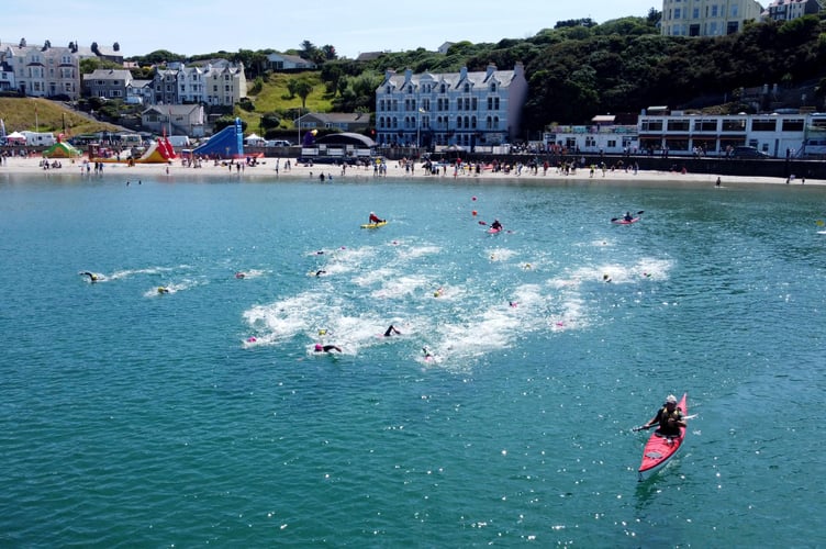 Sea swimmers in Port Erin