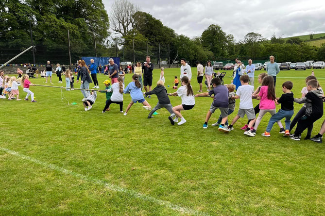 The tug of war is always popular amongst the children