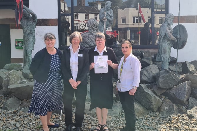 (L-r) Pauline Wall, Manx National Heritage Head of Operations, pictured with House of Manannan team members Ali Breadner, Anne Quayle and Fin Davies.