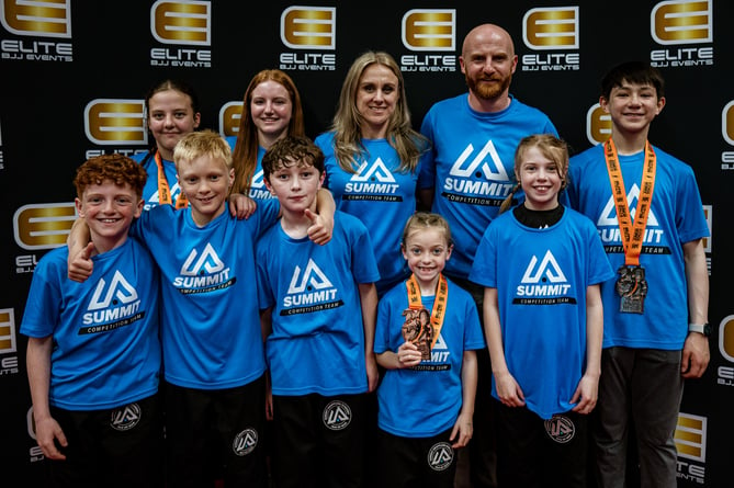 Summit Grappling Academy’s junior squad with their medals at the Elite Junior World Championship in Wolverhampton recently