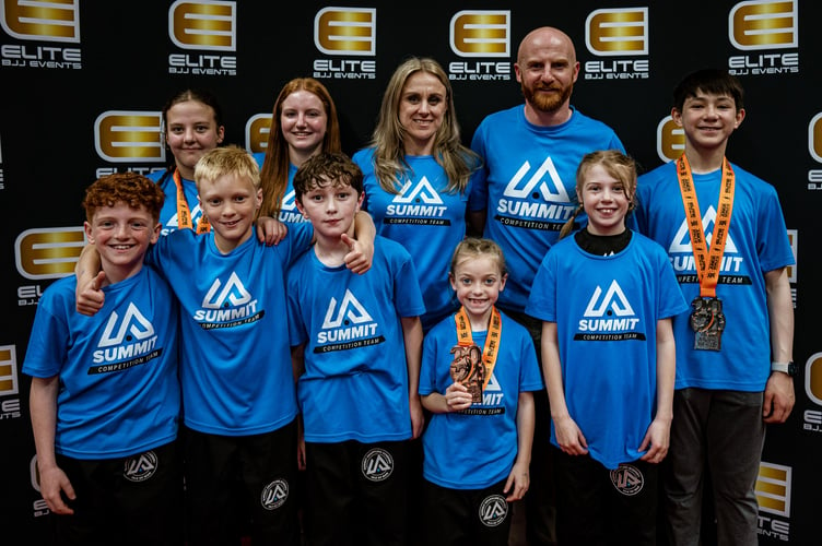 Summit Grappling Academy’s junior squad with their medals at the Elite Junior World Championship in Wolverhampton recently