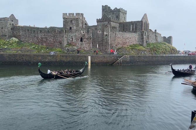 One Viking Longboat coming back in and one heading out