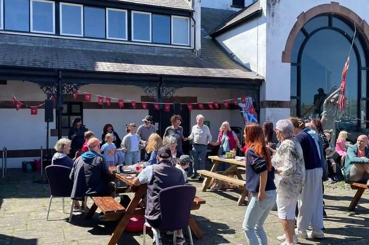 Manx dancing outside the House of Manannan in Peel