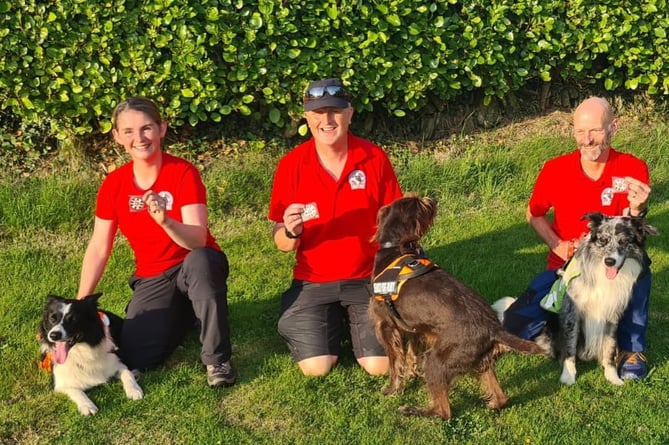 The team held a demonstration with all 3 search dogs