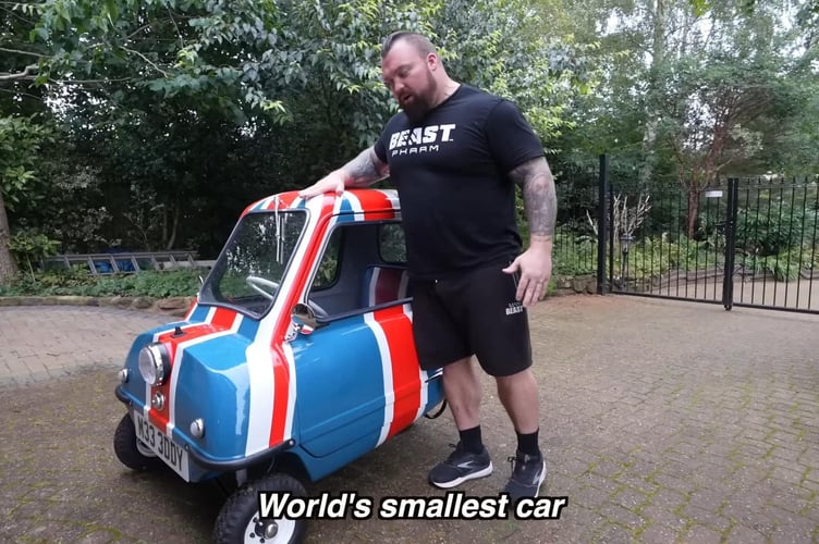 Eddie Hall with his car