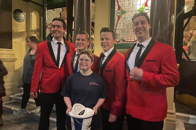 Manx Mencap raised £625.61 in bucket collections following Two Feathers’ Productions 10-show run of Jersey Boys in July