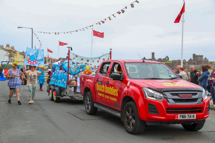 Beach Buddies had a float in the carnival 