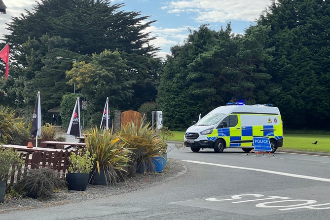 Police have closed the A1 road from Tynwald to Peel