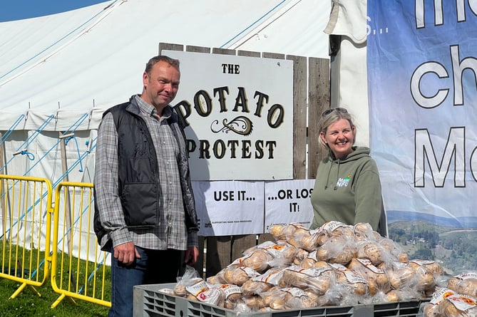 Ean Parsons, Manx NFU president at the potato protest