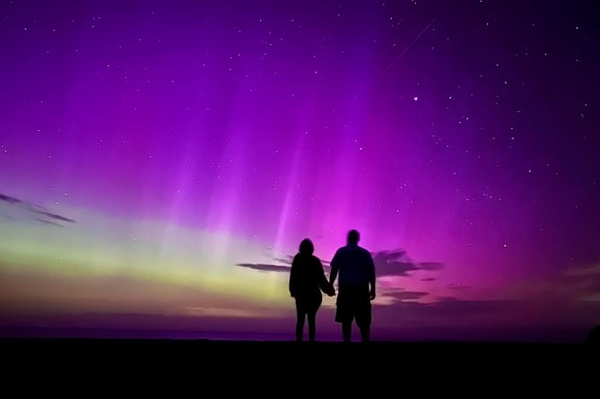 Jessica Moore with her partner at 2am on Tuesday morning. Taken from Smeale Beach.