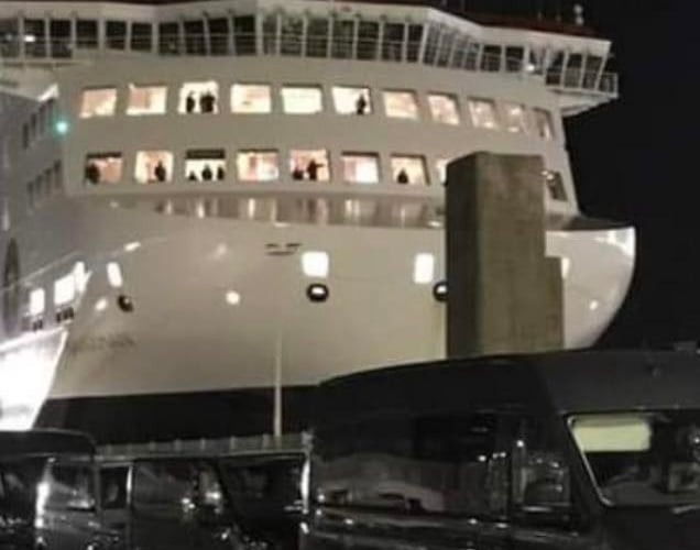 Manxman sustained damage entering Heysham Port overnight.