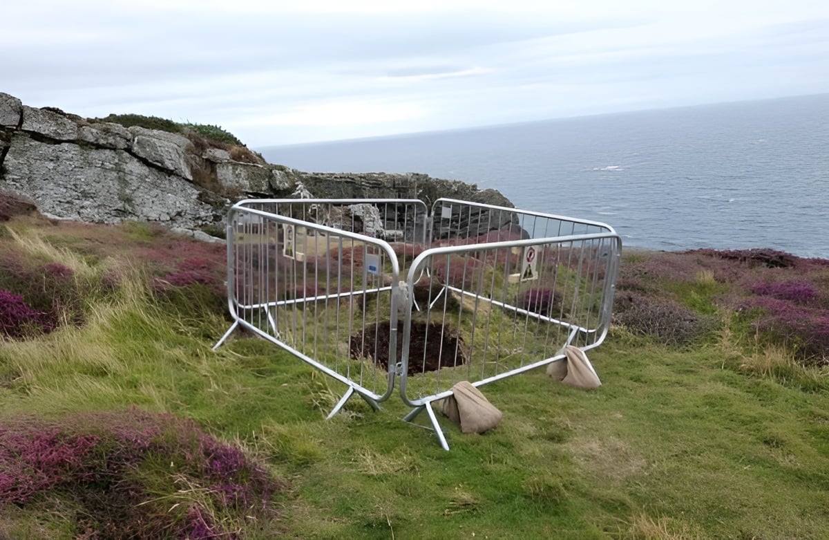 Warning to visitors as sinkhole appears at island beauty spot