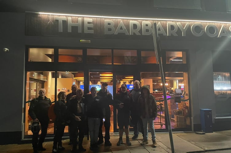 Just some of the people that were stranded when the Sea Terminal closed on Monday evening, and stayed overnight at Barbary Coast