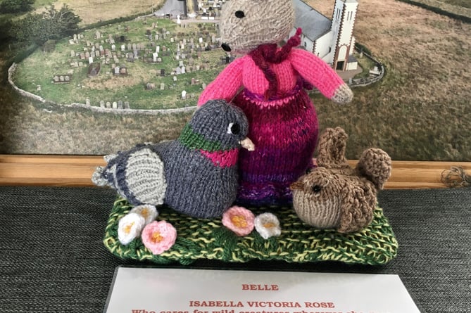 Isabella Victoria Rose (Belle), the latest mouse on display at Jurby Church