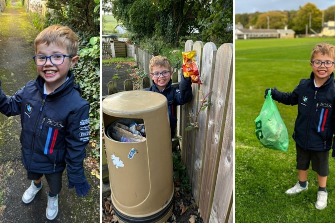 Torin has become a local hero in Crosby, picking up litter in the areas surrounding the Marown Memorial Playing Fields