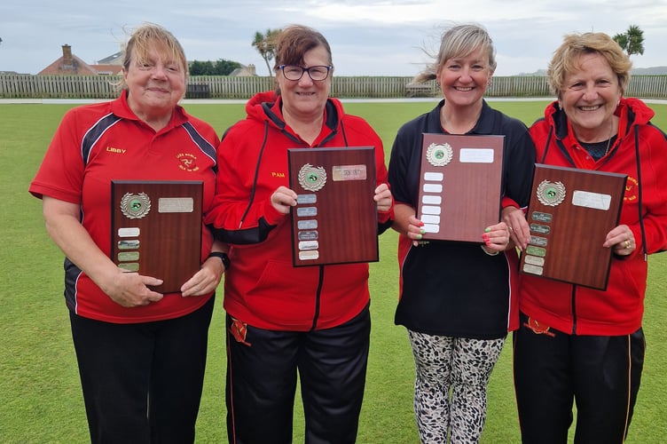 The women's fours champions (left to right) Libby Andrade, Pam Makin, Joanne Kelly and Barbara Reed