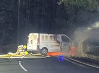 Emergency services respond to van fire in Dhoon