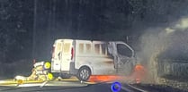 Emergency services respond to van fire in Dhoon