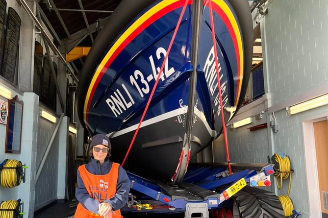 Angela Rook at Ramsey RNLI lifeboat station