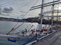 Pictures show three-mast sailing ship at Peel Breakwater