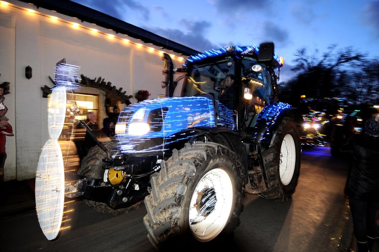 The Young Farmers Christmas tractor run leaving St Johns in 2019