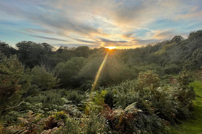 Sunset at Molly Quirk's Glen in Onchan