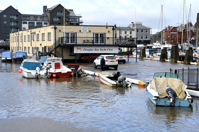 An overtopping high spring tide at the Tongue in Douglas harbour back in April