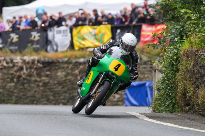 The Carole Nash Classic Senior Manx Grand Prix was reduced to just one lap this year and was won by Shaun Anderson (pictured at Union Mills) in front of John McGuiness.