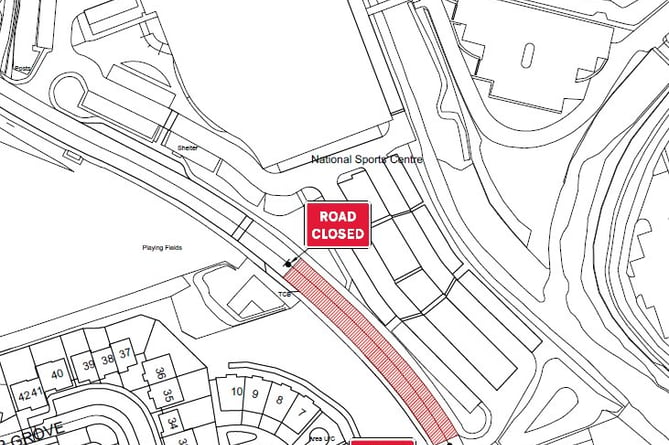 The section of Groves Road that will be closed for three months