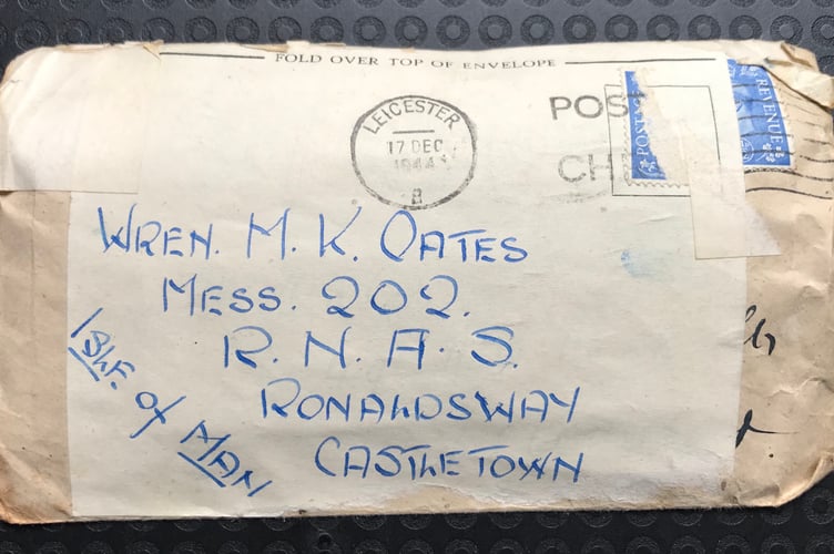 Family letter to Kathleen with reused envelope