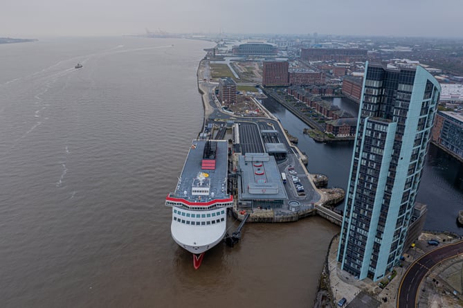 Manxman on the berth at the Isle of Man Ferry Terminal in Liverpool for the first time earlier this month