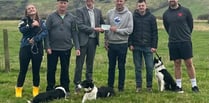 Manannan Sheepdog Trials presents £850 cheque to Craig's Heartstrong