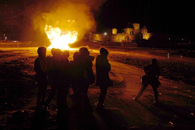 A previous bonfire night in Peel