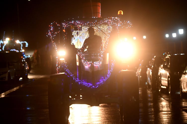 Bright lights at the Christmas Tractor Run 2023 