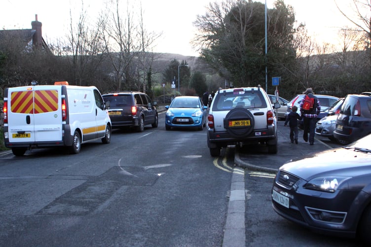 Previous traffic issues outside Marown Primary School at the end of the school day