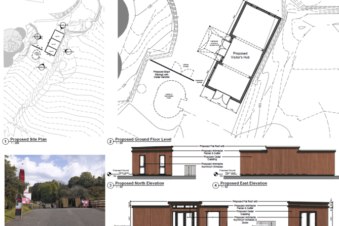 The designs of the revised Laxey Wheel Visitor Hub which are currently on display for in person consultations