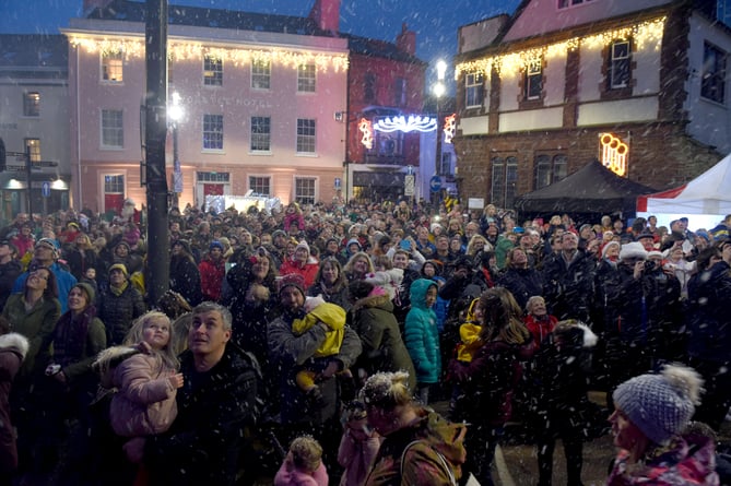 The annual Christmas lights switch-on in Peel in Market Square