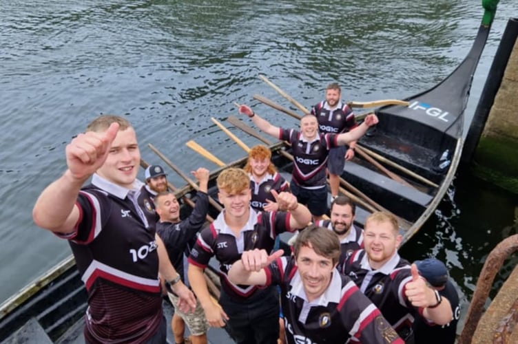 Western Vikings Rugby Club taking part in the Viking Longboat Races 