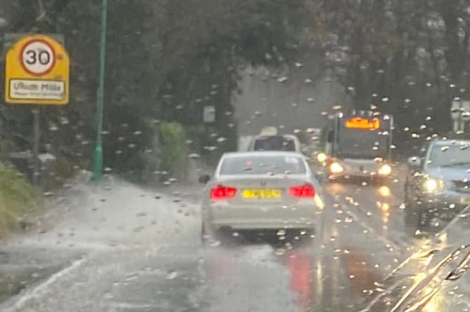 A section of the main road in Union Mills was particularly flooded