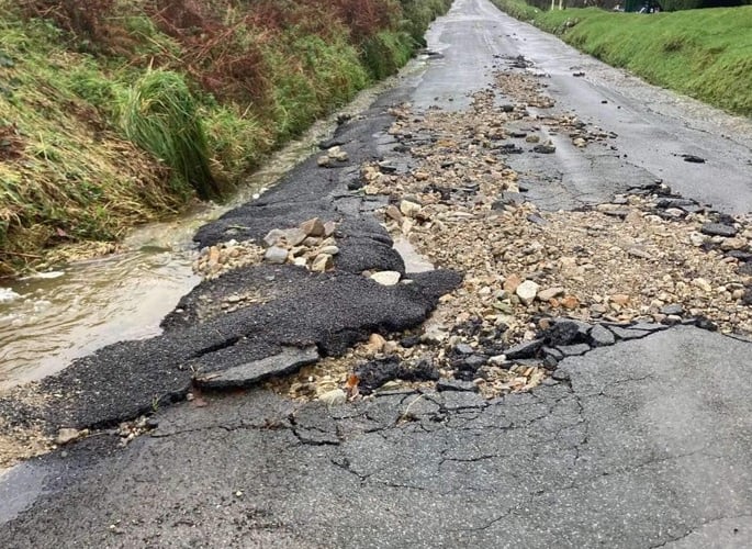 During Storm Bert, a section of Baldhoon Road in Lonan was damaged