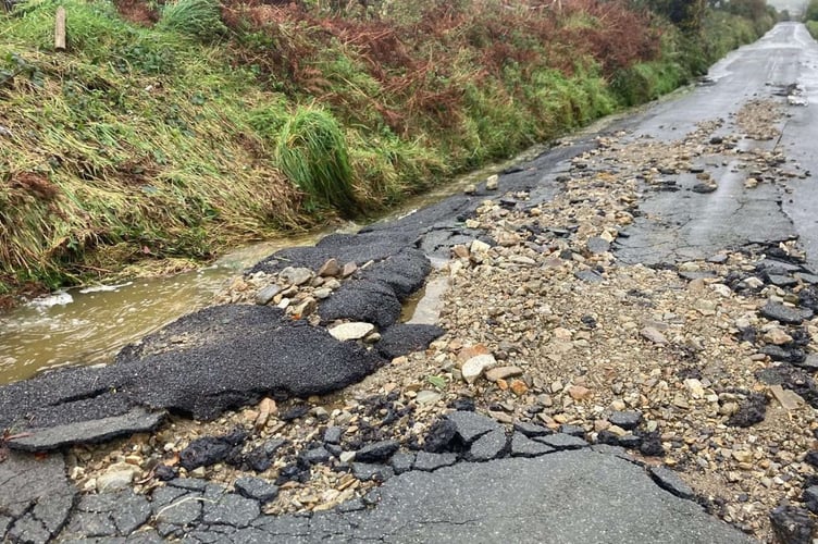 During Storm Bert, a section of Baldhoon Road in Lonan was damaged