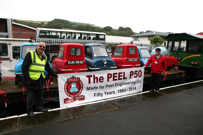 Chris Machin (left) and Sam Knight (right) of the Manx Transport Heritage Museum in 2014