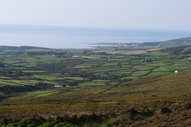 General view looking down towards Port St Mary from the Sloc