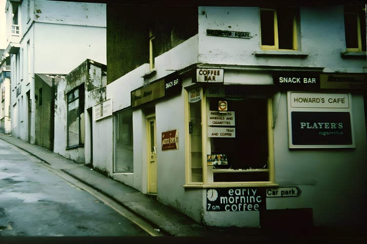 Howard's Cafe on Well Road Hill before the area was redeveloped