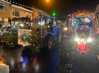 Video shows farmers brave bad weather for first night of tractor run