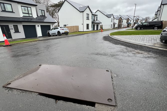 Unfinished road on The Meadows estate