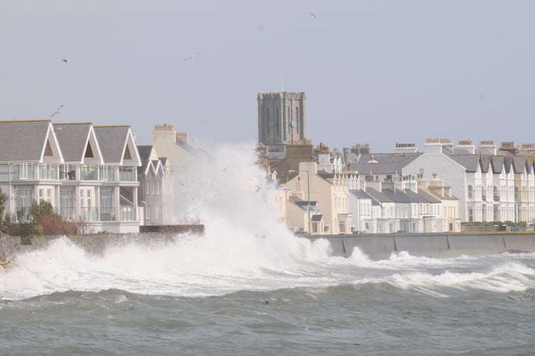 Previous stormy weather in Castletown bay